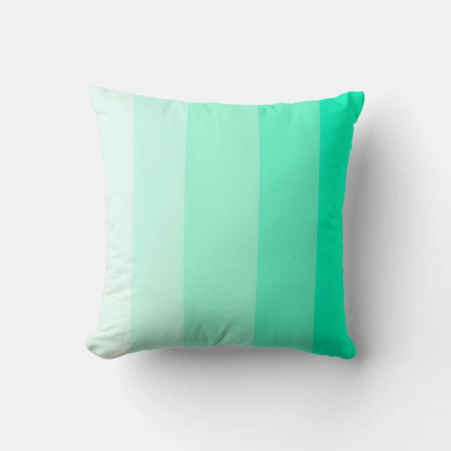 Mint Green Ombre Stripe Kussen (Voorkant)