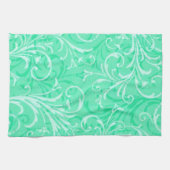 Mint Green Ornamental Kitchen Towel Theedoek (Horizontaal)