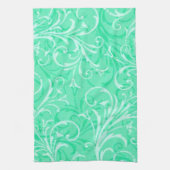 Mint Green Ornamental Kitchen Towel Theedoek (Verticaal)