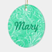 Mint Green Ornamental Name Ornament (Links)