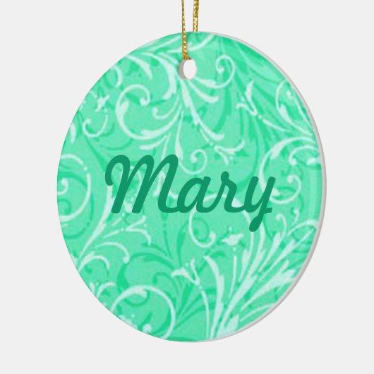 Mint Green Ornamental Name Ornament (Links)