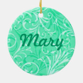 Mint Green Ornamental Name Ornament (Achterkant)