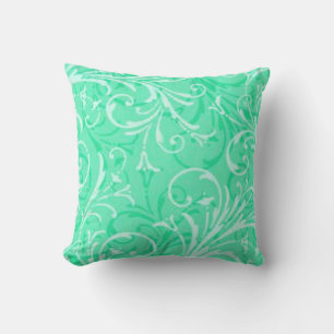 Mint Green Ornamental Reversible Pillow Kussen
