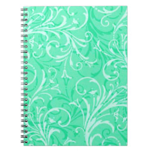 Mint Green Ornamental Spiral Notitieboek
