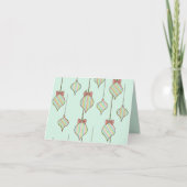 Mint Green Ornamenten Kerstmis Kaart (Voorkant)