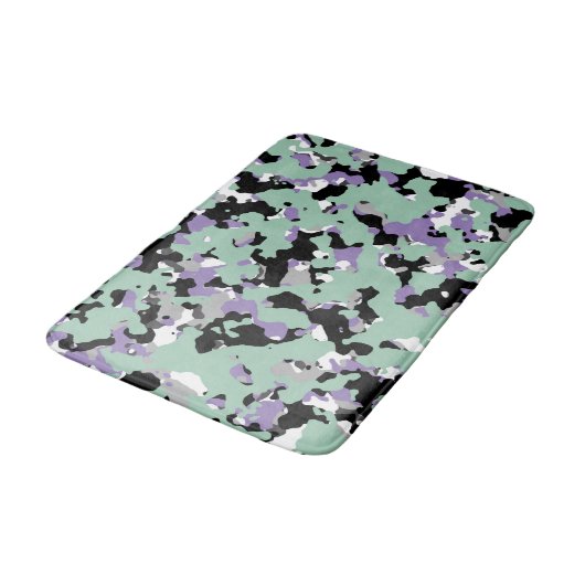 Mint Green & Paars Camouflage Camo Print Badmat (Gekanteld)