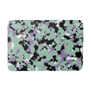Mint Green & Paars Camouflage Camo Print Badmat