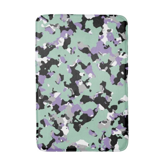 Mint Green & Paars Camouflage Camo Print Badmat (Voorkant Verticaal)