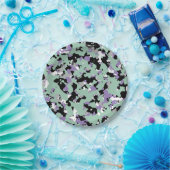 Mint Green & Paars Camouflage Camo Print Party Papieren Bordje (Feest)