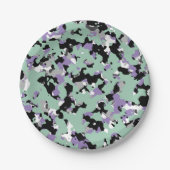 Mint Green & Paars Camouflage Camo Print Party Papieren Bordje (Voorkant)