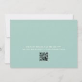 Mint Green Paarse Romantische QR-code Bewaar de da Kaart (Achterkant)