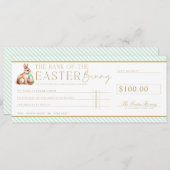 Mint Green Paascheque Cadeaubon Kaart (Voorkant / Achterkant)