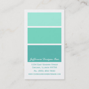 Mint Green Paint Chips-Visitekaartjes Visitekaartje