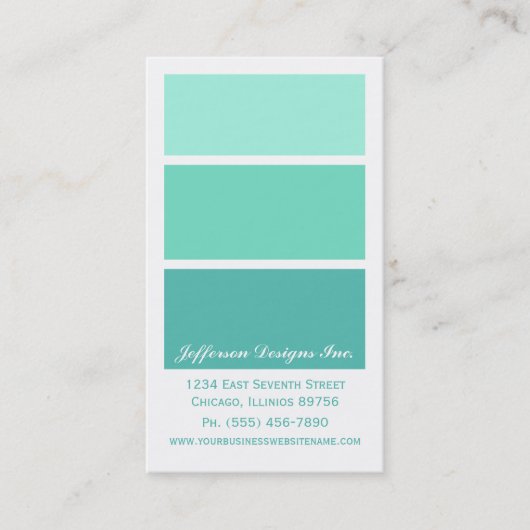 Mint Green Paint Chips-Visitekaartjes Visitekaartje (Voorkant)