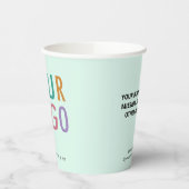 Mint Green Paper Cups Custom Business Logo 8 oz Papieren Bekers (Links)
