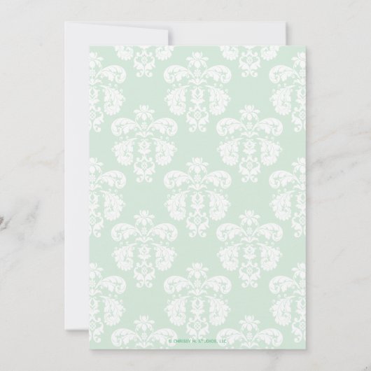 Mint Green Parijse Eiffeltoren Stadstafel Kaarten (Achterkant)