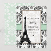 Mint Green Parijse Eiffeltoren Stadstafel Kaarten (Voorkant / Achterkant)