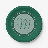 Mint Green Party | Monogram Script Chique Modern Papieren Bordje (Voorkant)
