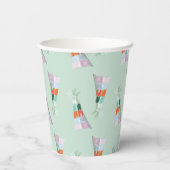 Mint Green Party Pet Birthday Papieren Bekers (Achterkant)