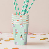Mint Green Party Pet Birthday Papieren Bekers