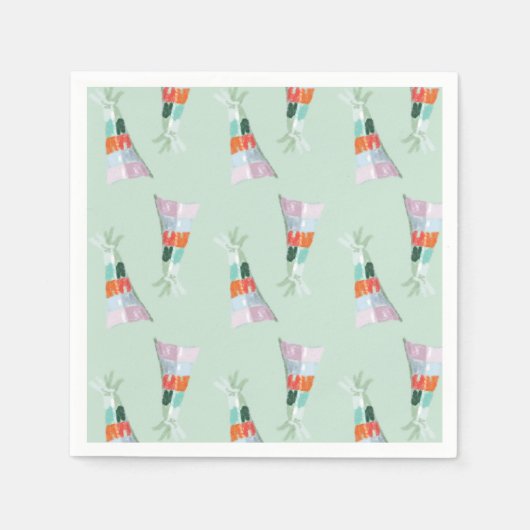 Mint Green Party Pet Birthday Servet (Voorkant)