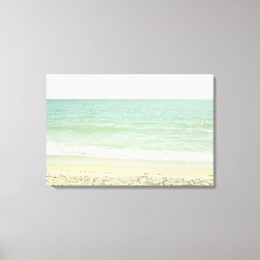 Mint Green Pastel Beach fotografie Canvas Afdruk (Voorkant)