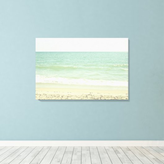 Mint Green Pastel Beach fotografie Canvas Afdruk (Insitu (Houten vloer))