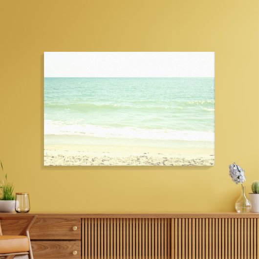 Mint Green Pastel Beach fotografie Canvas Afdruk (Insitu (Woonkamer))