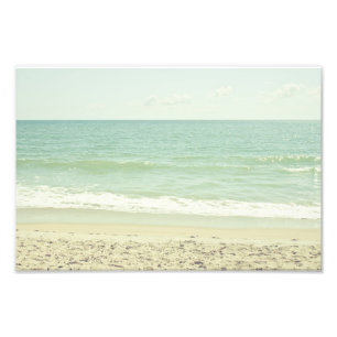 Mint Green Pastel Beach fotografie Foto Afdruk
