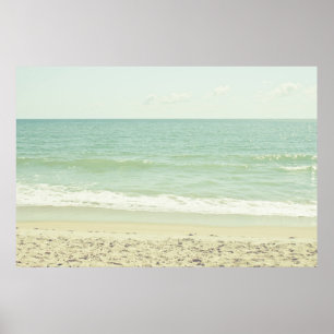 Mint Green Pastel Beach fotografie Poster