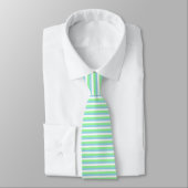 Mint Green, Pastel Blue en White Stripes Stropdas (Gebonden)