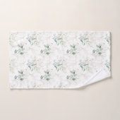 Mint Green Pastel Floral Greenery Pattern Bad Handdoek (Handdoek)