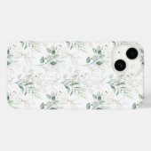 Mint Green Pastel Floral Greenery Pattern Case-Mate iPhone Case (Achterkant (horizontaal))