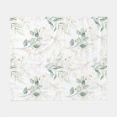 Mint Green Pastel Floral Greenery Pattern Fleece Deken (Voorkant (Horizontaal))