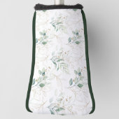 Mint Green Pastel Floral Greenery Pattern Golfheadcover (Draai 90)
