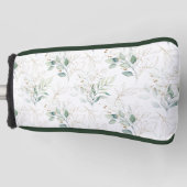 Mint Green Pastel Floral Greenery Pattern Golfheadcover (Voorkant)