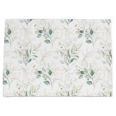 Mint Green Pastel Floral Greenery Pattern Groot Cadeauzakje (Voorkant)