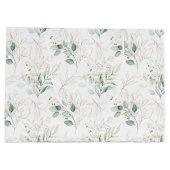 Mint Green Pastel Floral Greenery Pattern Groot Cadeauzakje (Achterkant)