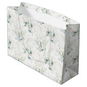 Mint Green Pastel Floral Greenery Pattern Groot Cadeauzakje (Achterkant Gekanteld)