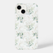 Mint Green Pastel Floral Greenery Pattern iPhone Hoesje (Achterkant)