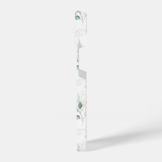 Mint Green Pastel Floral Greenery Pattern iPhone Hoesje (Linkerkant)