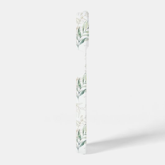 Mint Green Pastel Floral Greenery Pattern iPhone Hoesje (Rechterkant)
