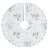 Mint Green Pastel Floral Greenery Pattern Kerstboom Rok (Voorkant)