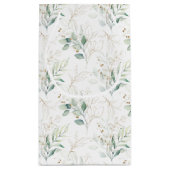 Mint Green Pastel Floral Greenery Pattern Klein Cadeauzakje (Achterkant)