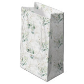 Mint Green Pastel Floral Greenery Pattern Klein Cadeauzakje (Achterkant Gekanteld)