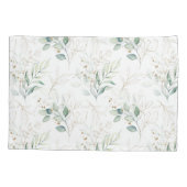 Mint Green Pastel Floral Greenery Pattern Kussensloop (Achterkant)