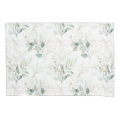 Mint Green Pastel Floral Greenery Pattern Kussensloop (Voorkant)