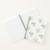 Mint Green Pastel Floral Greenery Pattern Notitieboek (Binnen)