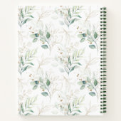 Mint Green Pastel Floral Greenery Pattern Notitieboek (Achterkant)