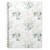 Mint Green Pastel Floral Greenery Pattern Notitieboek (Voorkant)